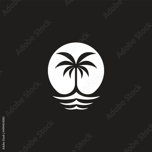 Palm tree summer logo template