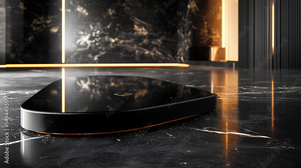 Obraz premium Abstract Luxury Black Marble with Gold Highlights