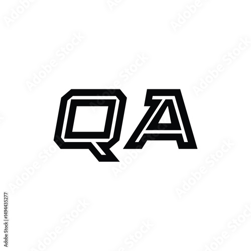 QA monogram logo design letter text name symbol monochrome logotype alphabet character simple logo