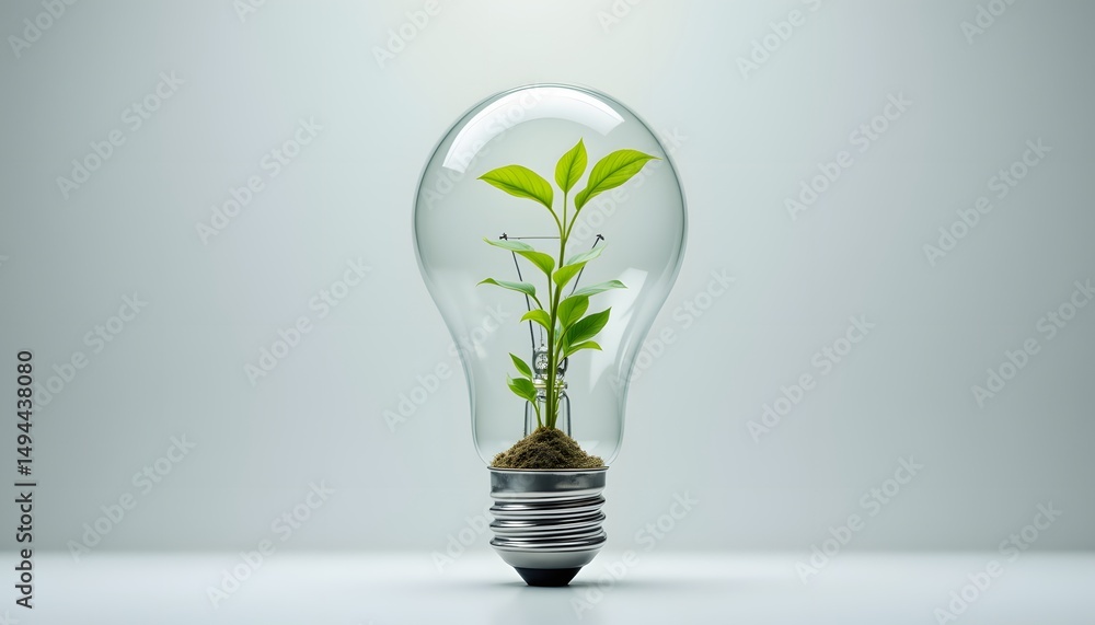 A clear glass lightbulb, unlit, suspends in the center of the frame against a softly illuminated light gray backdrop A clear glass lightbulb, unlit, suspends in the center of the frame against a softly illuminated light gray backdrop