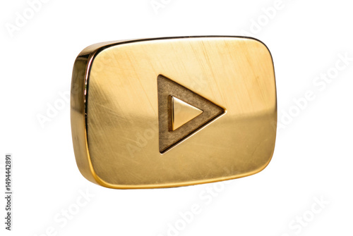 PNG Gold play button award for youtube achievement