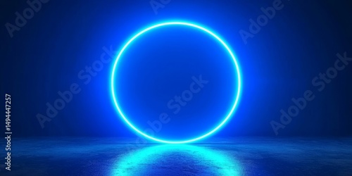 Wallpaper Mural A mesmerizing glowing neon ring enhances the blank round frame. Torontodigital.ca