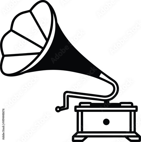 vector illustration of an old gramophone