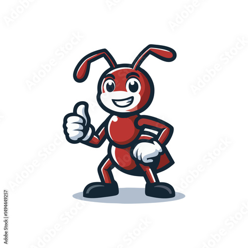 Modern flat Mascot Ant character logo illustration clean vector insect design strong teamwork mascot for corporate branding startup identity business marketing and digital promotion
