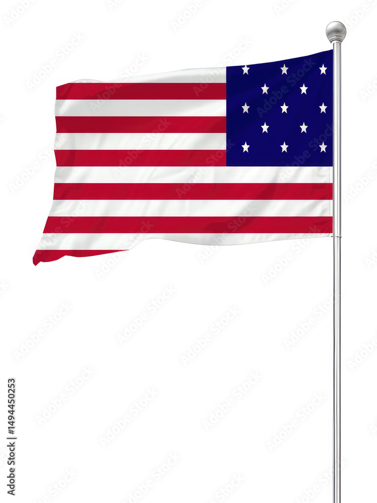 Fototapeta premium American flag on white background