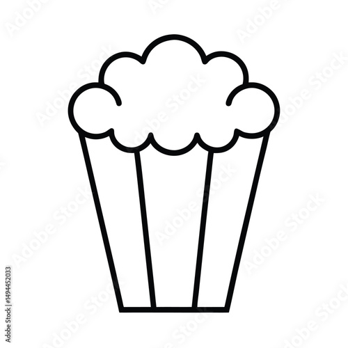 Popcorn Icon Vector Isolated on White