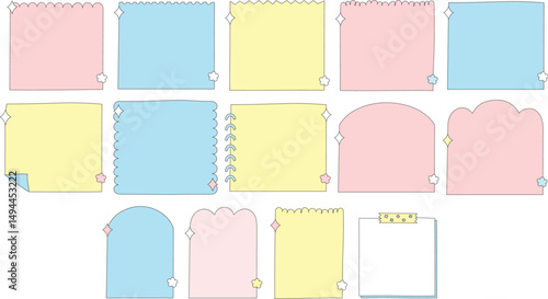 Set of Cute Pastel Decorative Square Frames