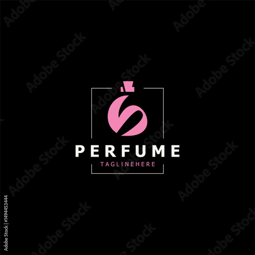 Perfume bootle logo design symbol can be used for business and cosmetic perfume shop template