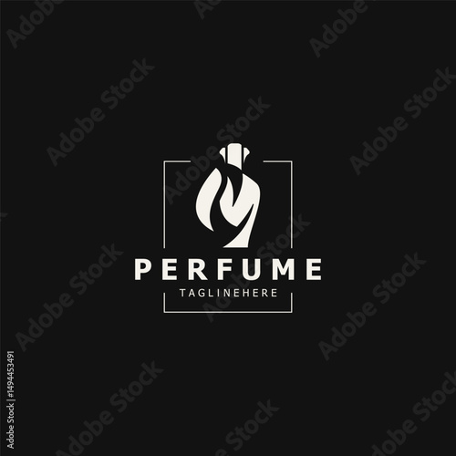 Perfume bootle logo design symbol can be used for business and cosmetic perfume shop template