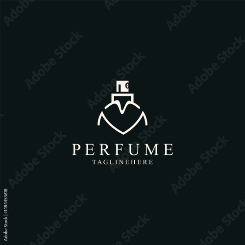 Perfume bootle logo design symbol can be used for business and cosmetic perfume shop template