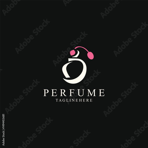 Perfume bootle logo design symbol can be used for business and cosmetic perfume shop template