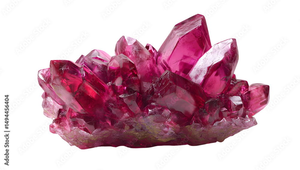 Fototapeta premium Cluster of ruby crystals in studio shot