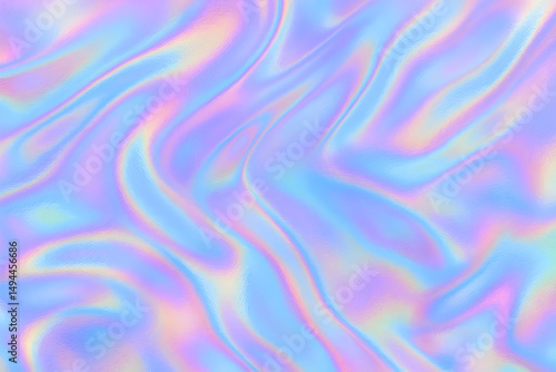 Fluid Iridescence: An abstract design of iridescent waves, showcasing a mesmerizing display of light and color in a seamless and textured pattern, perfect for backgrounds.