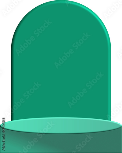 green podium 3d mockup