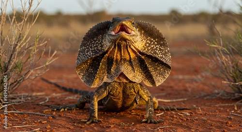Frilled Lizard in Australian Outback