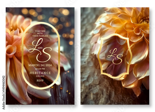 Blooming art wedding invitation template, business brochure template, flyer design, universal background, versatile vector background, creative brochure template, party invitation template art