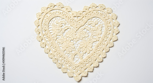 Cream Crochet Heart: Lace Pattern, DIY Craft