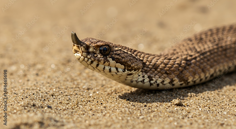 Fototapeta premium Close-up of a Sand Viper in its natural habitat