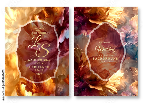 Wedding invitation template, business brochure template, flyer design, universal background, versatile vector background, creative brochure template, luxury party invitation template