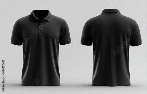 Blank black polo shirt mockup