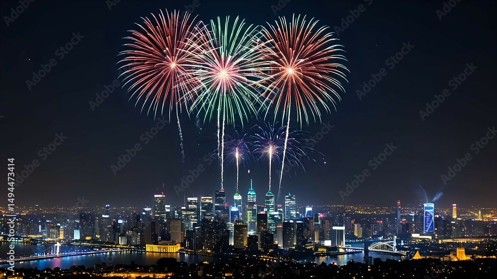 fireworks over the city fireworks over the city