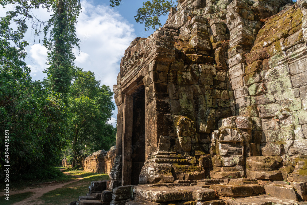 Naklejka premium Ancient Ruins of Banteay Kdei Temple in Angkor, Cambodia