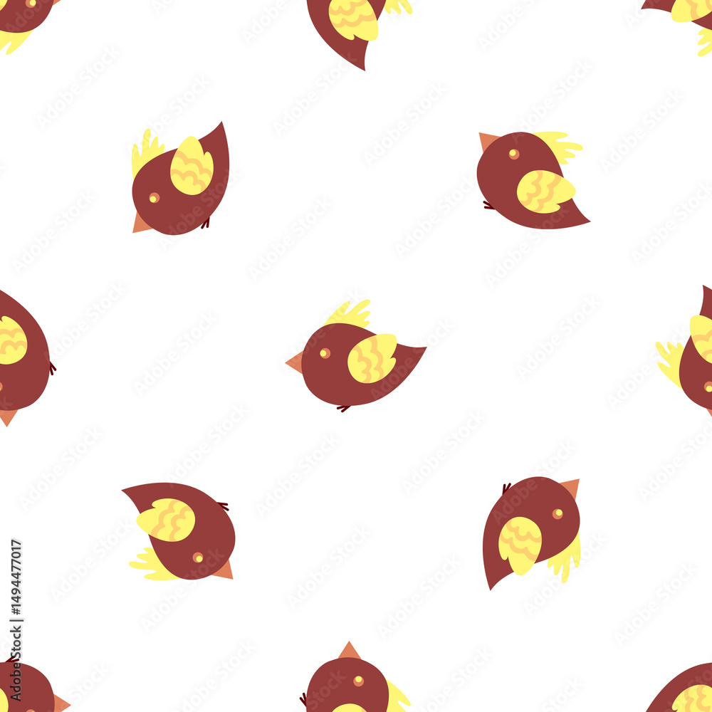 Seamless vector pattern of cartoon birds for kids and children decoration Seamless vector pattern of cartoon birds for kids and children decoration