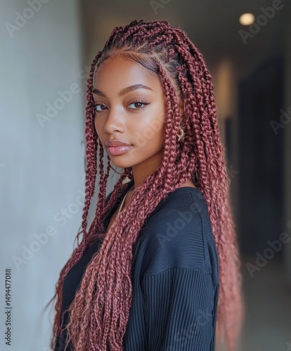 Portrait of a Young Woman with Braided Hair 