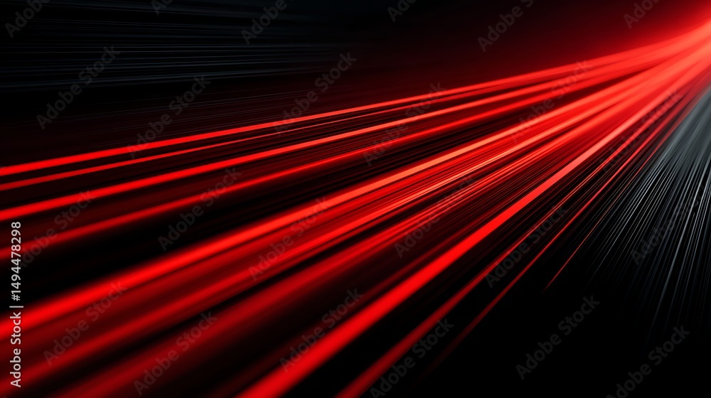 Fototapeta premium Bright red diagonal lines cutting across a deep black canvas in a high-definition conceptual art composition featuring minimalist geometric contrast and bold linear pattern for modern abstract design.