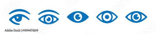 Blue  Eye vector icon. Look and Vision icon. Open and closed eyes symbol. visible and invisible icon set. show and hide. see and hide. vector eps 10