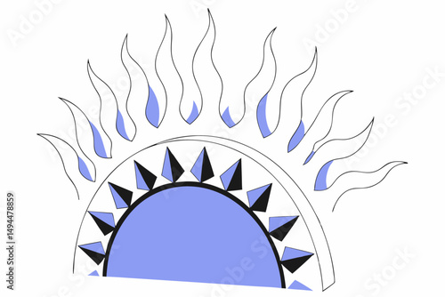 Three dimensional cartoon sun character with fiery flame effects illustrated in vivid color perfect for seasonal artwork or fun and bold digital design