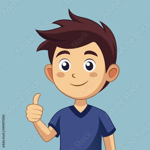 Showing a Thumbs Up Gesture Signifying Approval or Agreement 