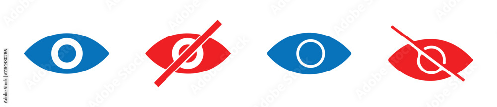 Eye icon set. See and unsee symbol. vector illustration eps 10 Eye icon set. See and unsee symbol. vector illustration eps 10