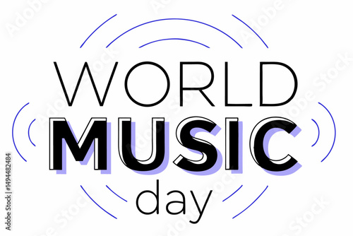 creative sound wave illustration with bright colors to represent world music day and artistic energy
