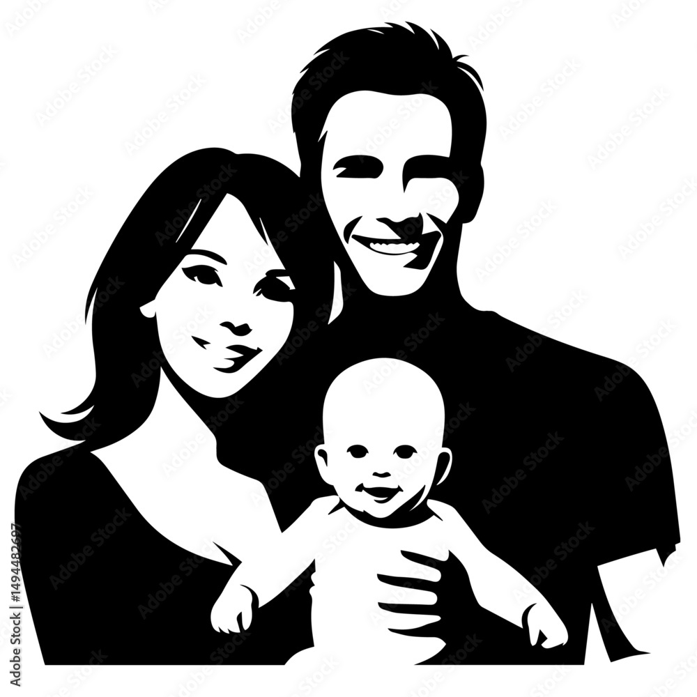 Clean black and white vector silhouette Clean black and white vector silhouette