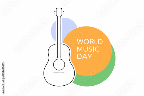 guitar silhouette against bright yellow backdrop symbolizing creative expression for world music day