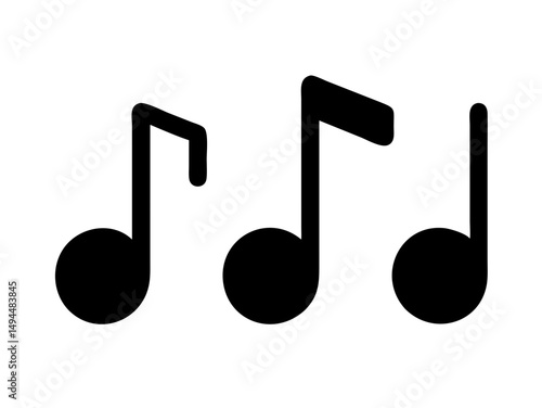 Semi-Abstract Minimalist Monochrome Illustration of Stylized Musical Notation and Symbols in a Clean Black and White Design Featuring Simple Graphic Musical Motifs

