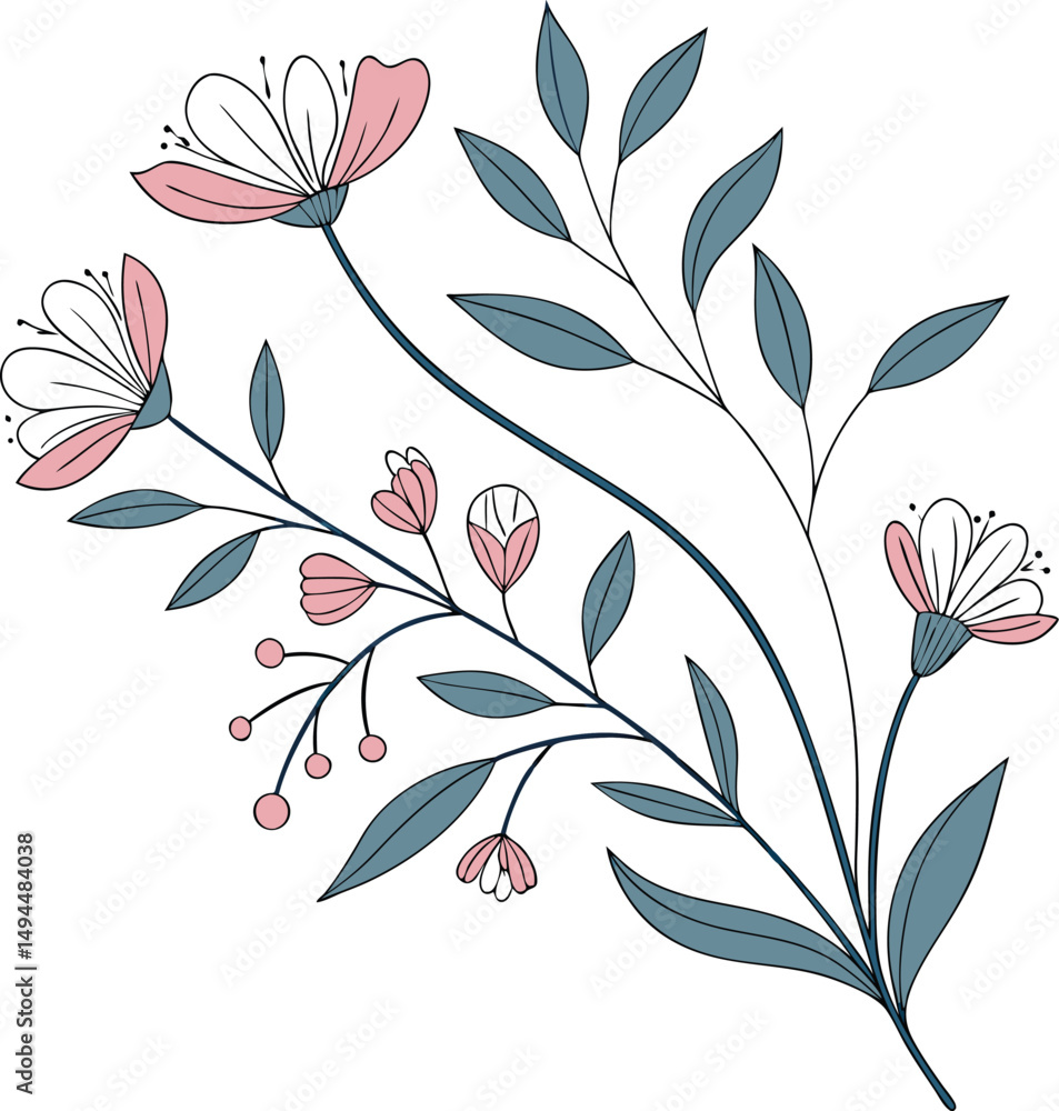 Fototapeta premium seamless pattern with flowers