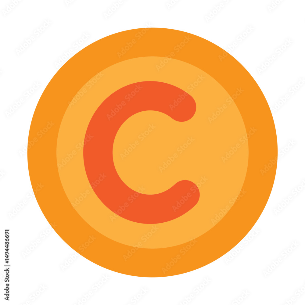 Fototapeta premium Copywrite Vector Flat Icon Design
