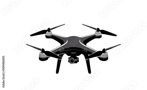 Drone vector illustration of quadrocopter in a modern and clean style highlighting technology and innovation suitable for tech websites and marketing campaigns