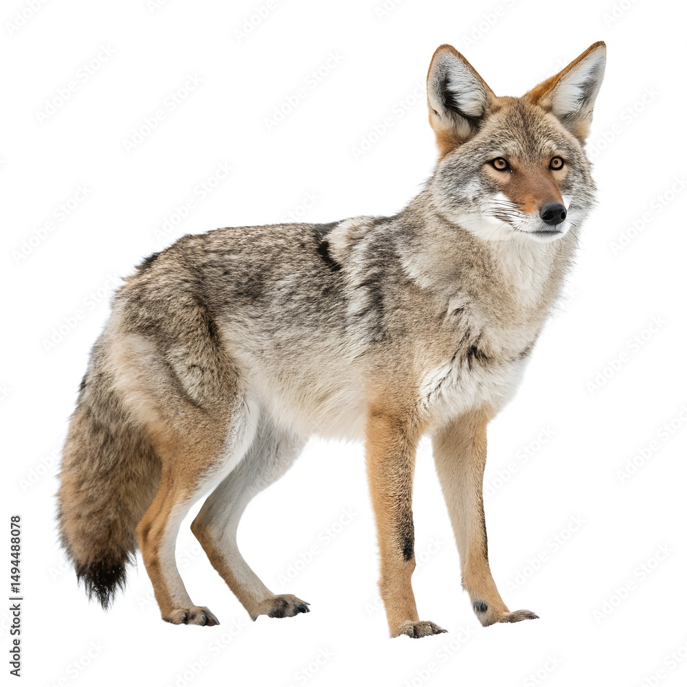 Fototapeta premium a wildlife photo coyote isolated on white background