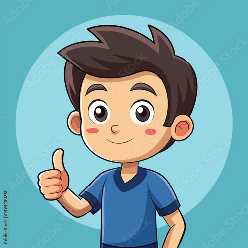 Showing a Thumbs Up Gesture Signifying Approval or Agreement 
