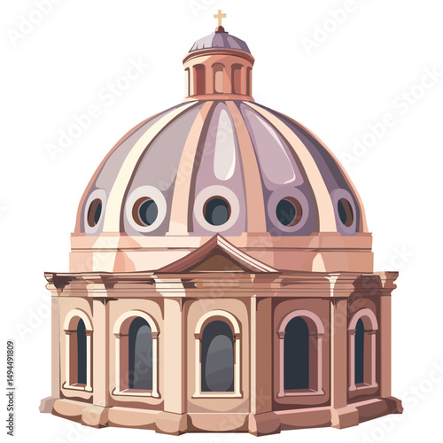 Vector dome on white background 