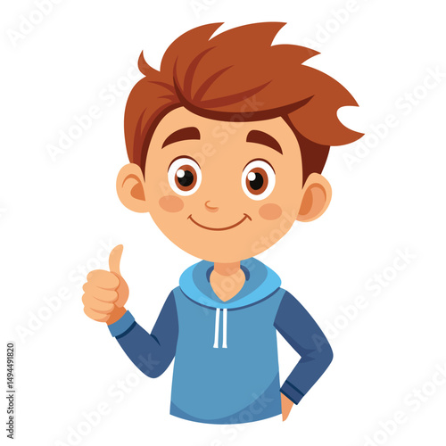 Showing a Thumbs Up Gesture Signifying Approval or Agreement 