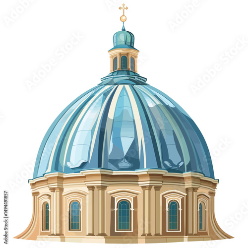 Vector dome on a white background 
