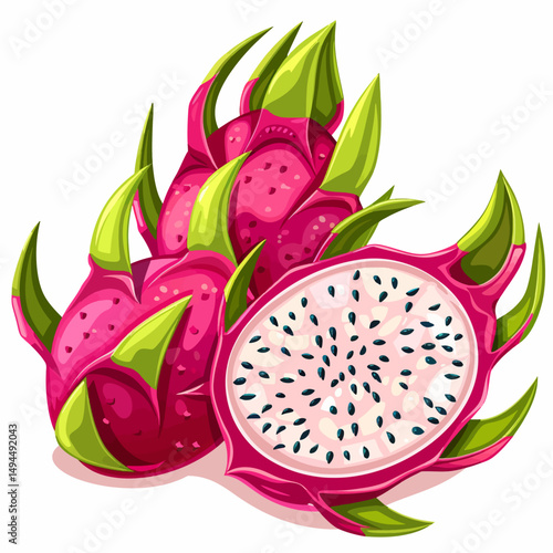 dragon fruit isolated on white background