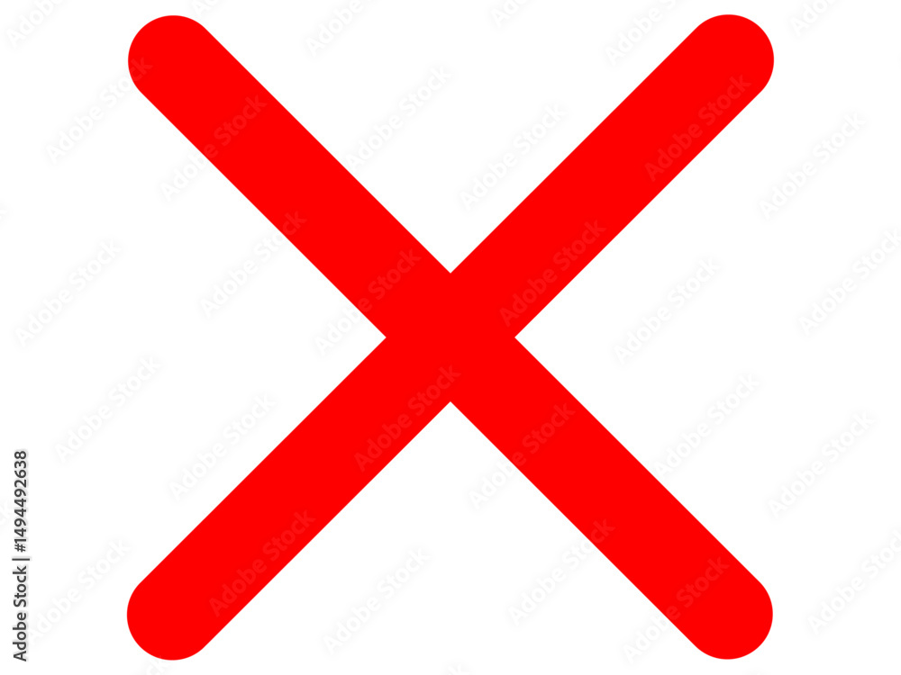 Obraz premium バツ印のマーク（赤いバッテン）