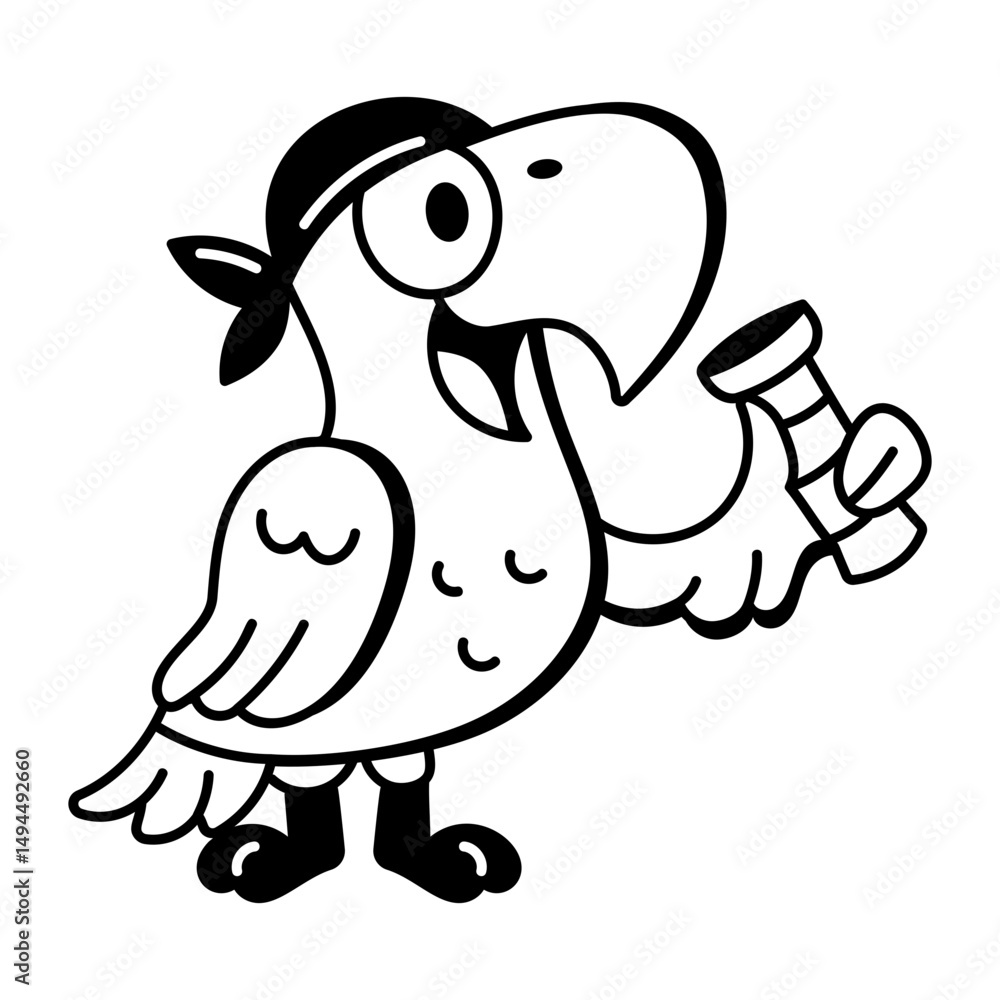 A doodle style icon showing a pirate parrot
A doodle style icon showing a pirate parrot