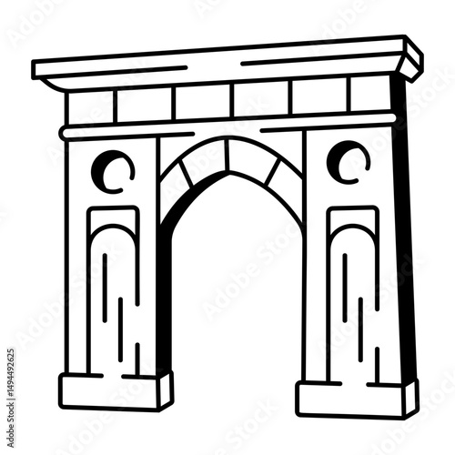 An icon of archway illustrated in hand drawn style
