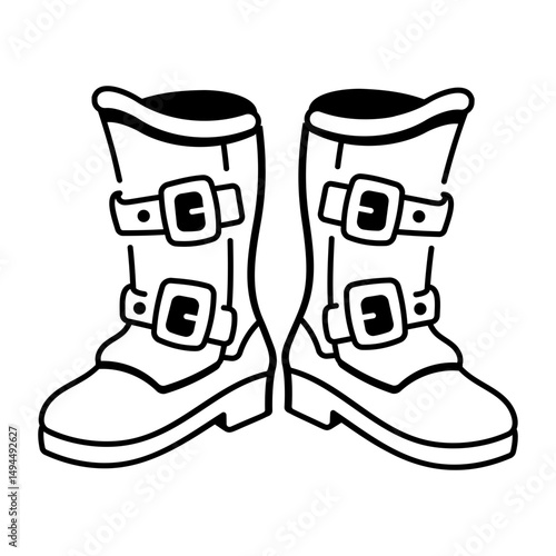 A hand drawn style icon depicting long boots
